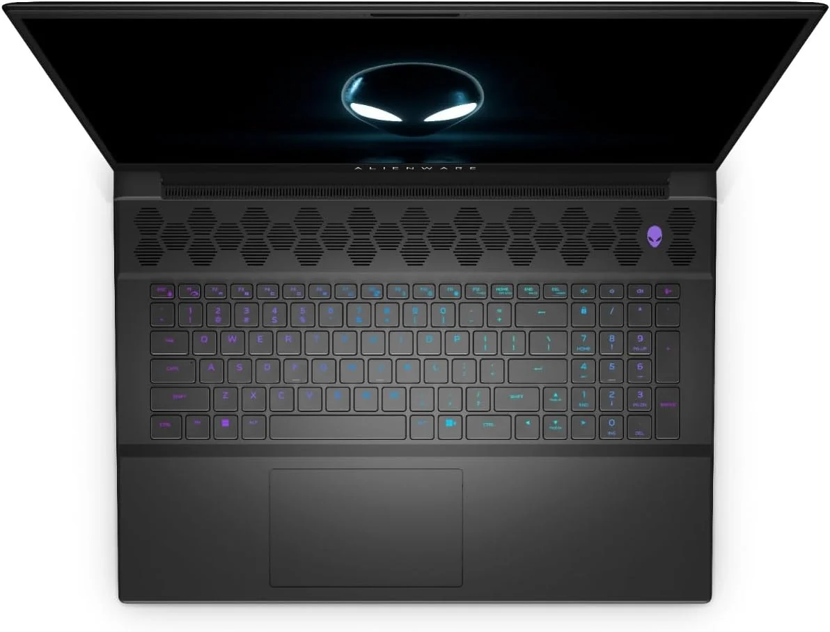 لپ تاپ گیمینگ Dell Alienware M18 (بازسازی شده)، پردازنده Intel I9-13900HX، رم 32 گیگابایت، SSD 2 ترابایت، کارت گرافیک NVIDIA GeForce RTX 4080 12GB GDDR6، صفحه نمایش 18 اینچی QHD+، ویندوز 11، Dark Metallic Moon - [18R1-ALN-CTO2-M16]