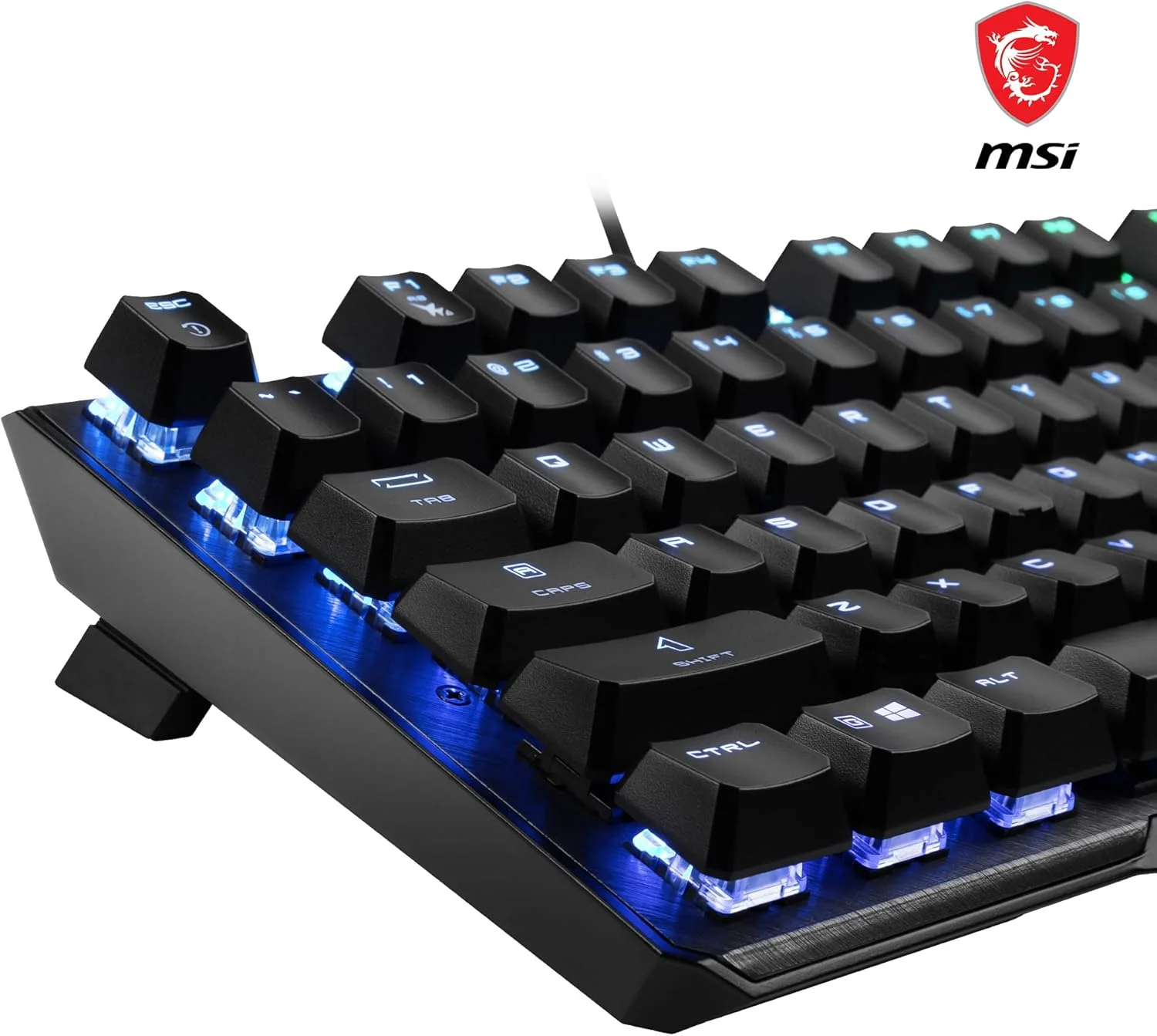 کیبورد MSI VIGOR GK50 ELITE BOX WHITE USB QWERTZ فرانسوی مشکی، فلزی