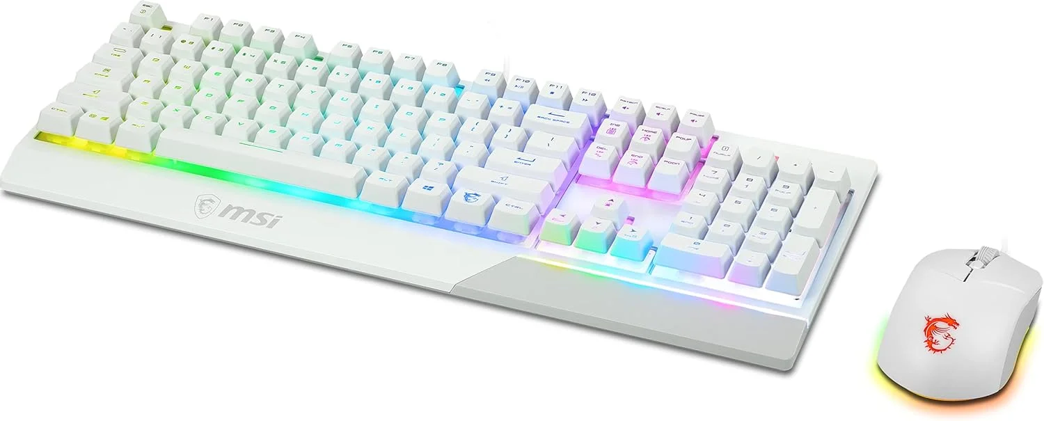 کیبورد گیمینگ MSI Vigor GK30 Combo GM11 RGB، سفید - ایتالیایی