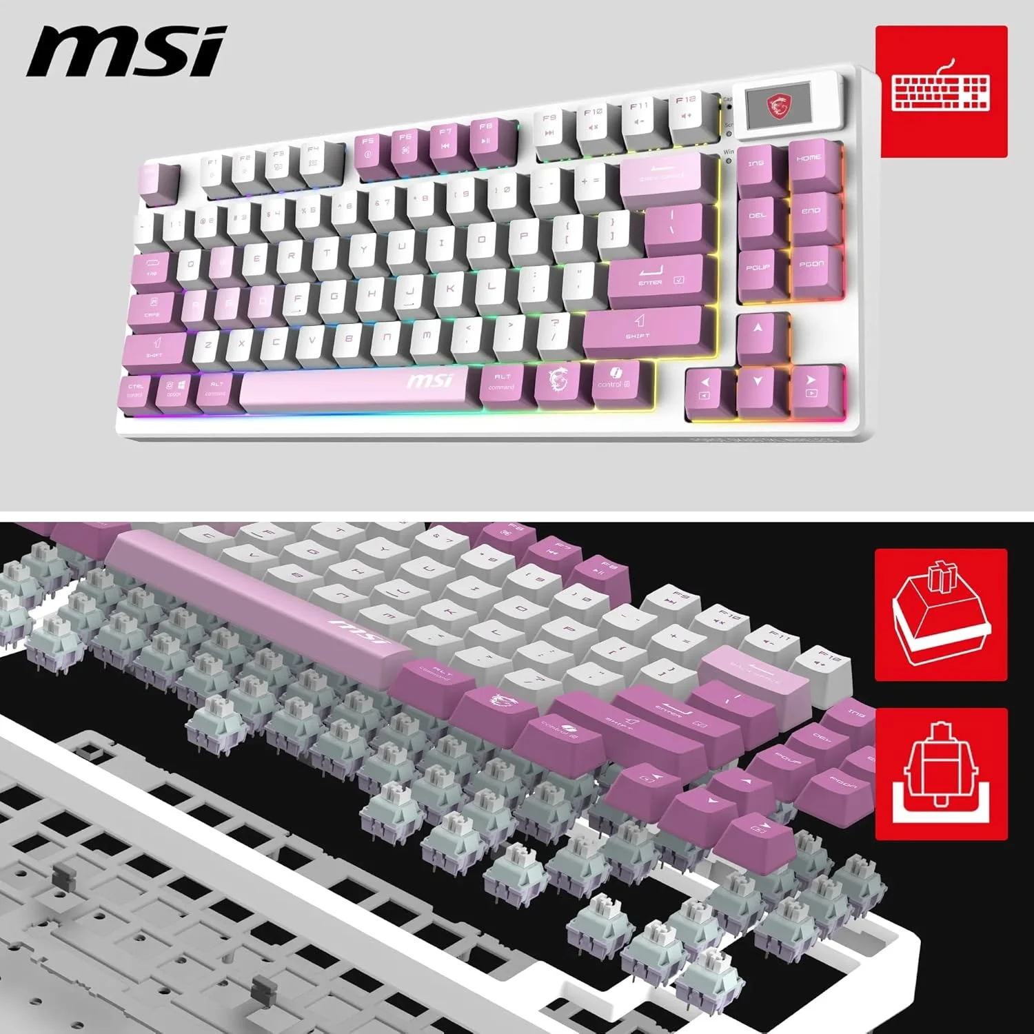 MSI Forge GK600 TKL W Violet FR