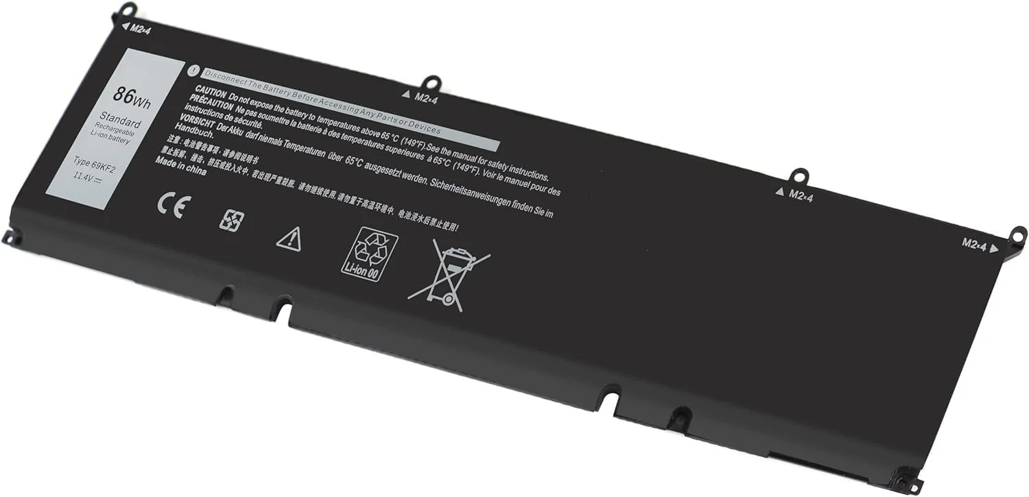 باتری لپ تاپ 11.4V 86Wh 69KF2 برای Dell Alienware M15 R3 R4 R5 R6 R7 Dell XPS 15 9500 9510 9520 9530 Precision 5550 5560 5570 Mobile Workstation 70N2F M59JH 8FCTC 08FCTC 70N2F 070N2F Series