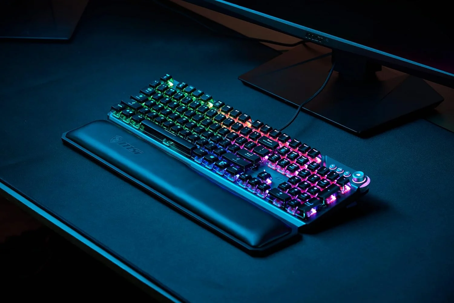 کیبورد گیمینگ MSI VIGOR GK71 SONIC RED US با نورپردازی RGB LED، اتصال USB، سیم دار، مشکی