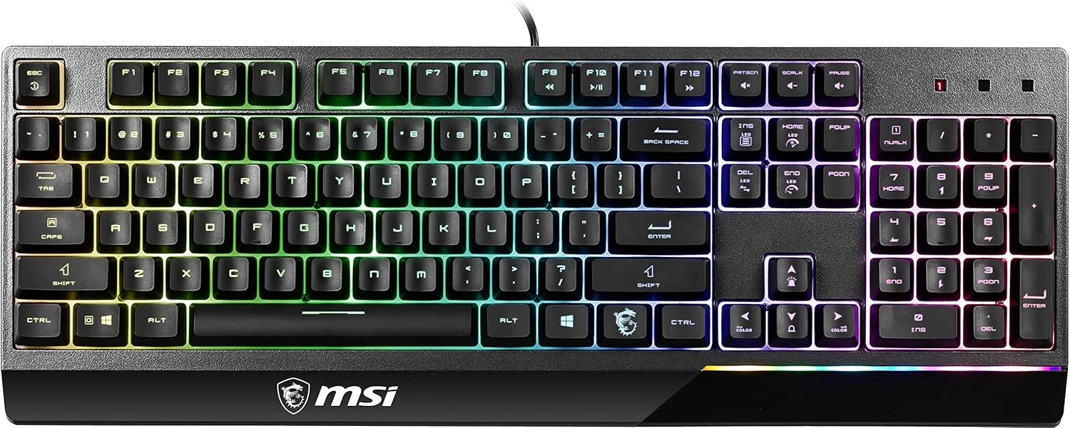 MSI Vigor GK30 DE (کیبورد گیمینگ، سیمی، سوییچ پلانجر، طرح‌بندی QWERTZ، مشکی، RGB)