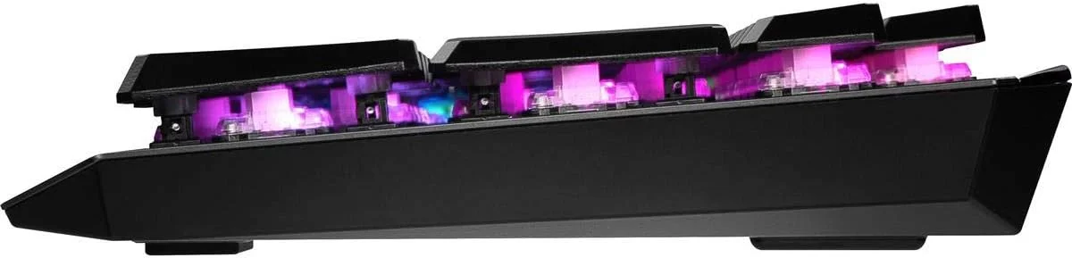 کیبورد گیمینگ مکانیکی نور پس زمینه RGB MSI VIGOR GK50 Low Profile US با کلیدهای Kailh Low Profile، ضد شبح، 104 کلید و بدنه آلومینیومی برس خورده