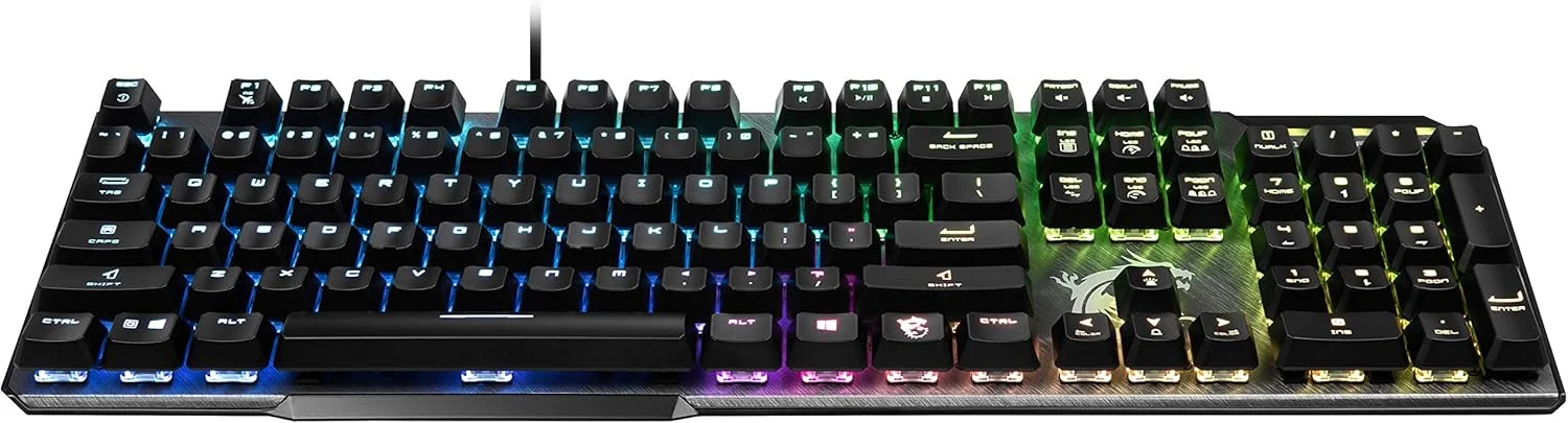 کیبورد گیمینگ MSI Vigor GK50 Elite USB QWERTZ - طرح آلمانی - مشکی، متالیک