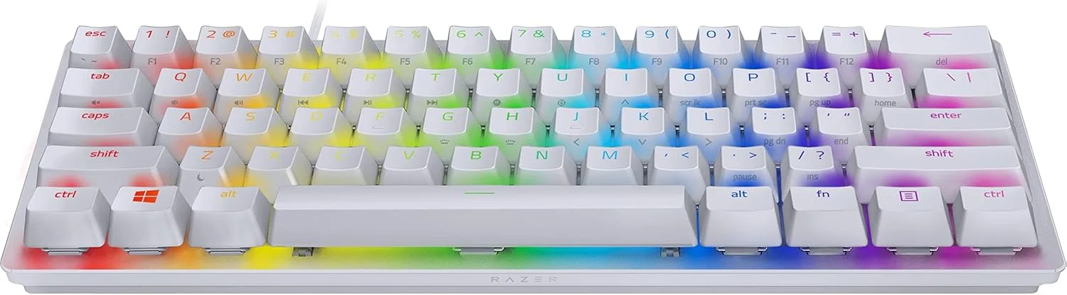 کیبورد گیمینگ اپتیکال 60 درصد سیم دار Razer Huntsman Mini با سوئیچ کلیکی، نور پس زمینه Chroma RGB، کیبوردهای PBT، کیبوردهای مکانیکی برای بازی های رایانه شخصی