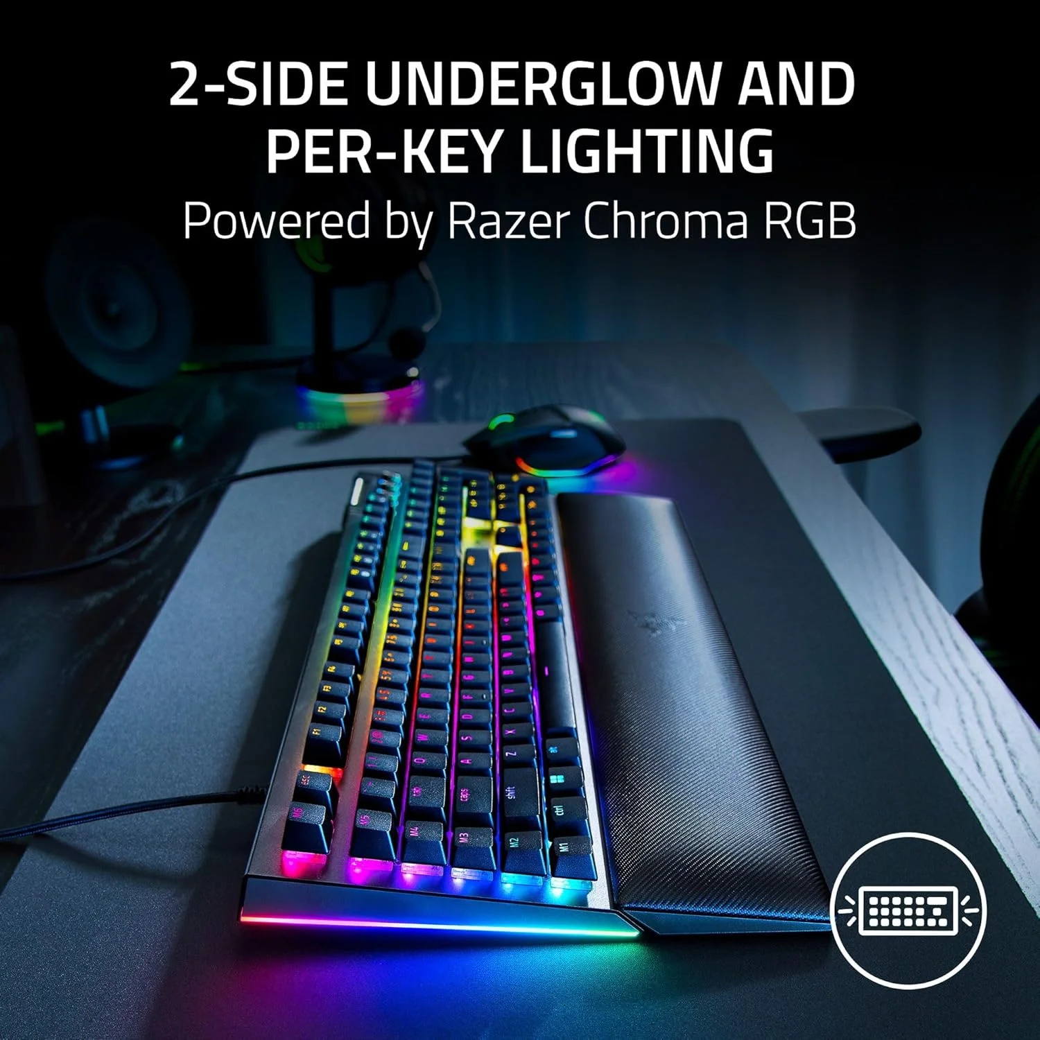 کیبورد گیمینگ مکانیکی Razer BlackWidow V4، سوئیچهای سبز لمسی و کلیکی، Chroma RGB، 6 کلید ماکرو اختصاصی، استراحتگاه مچی مغناطیسی، کلیدهای ABS با قالبگیری دوبل - مشکی کیبورد گیمینگ مکانیکی Razer BlackWidow V4، سوئیچهای سبز لمسی و کلیکی، Chroma RGB، 6 کلید ماکرو اختصاصی، استراحتگاه مچی مغناطیسی، کلیدهای ABS با قالبگیری دوبل - مشکی