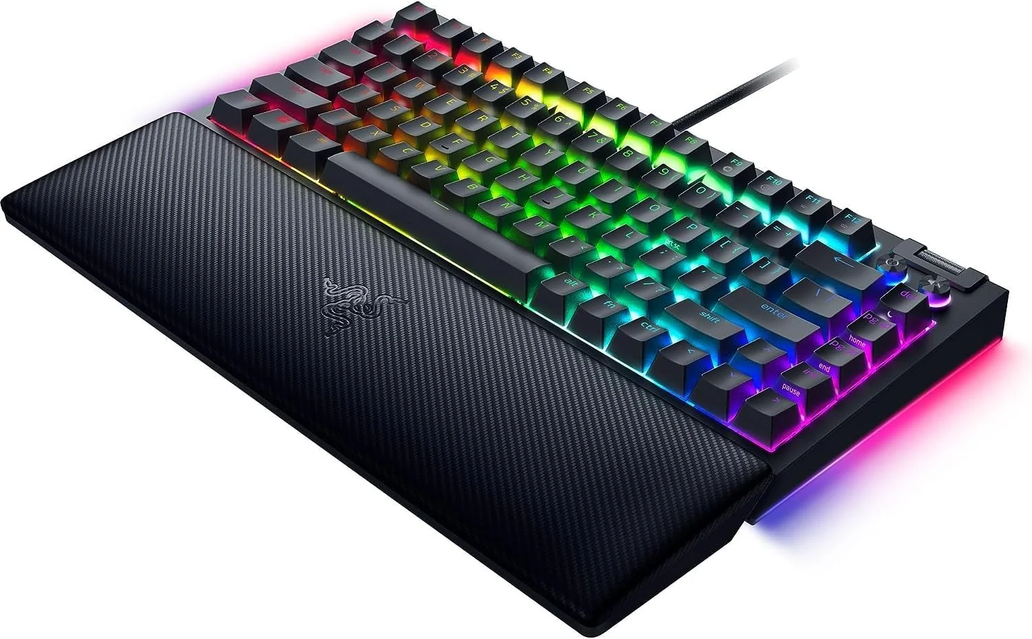 کیبورد گیمینگ مکانیکی 75% Razer BlackWidow V4، طراحی تعویض سریع، جمع و جور و بادوام، سوییچ های لمسی نارنجی، Chroma RGB، غلتک MF و کلیدهای رسانه ای، استراحتگاه مچ دست راحت - مشکی کیبورد گیمینگ مکانیکی 75% Razer BlackWidow V4، طراحی تعویض سریع، جمع و جور و بادوام، سوییچ های لمسی نارنجی، Chroma RGB، غلتک MF و کلیدهای رسانه ای، استراحتگاه مچ دست راحت - مشکی