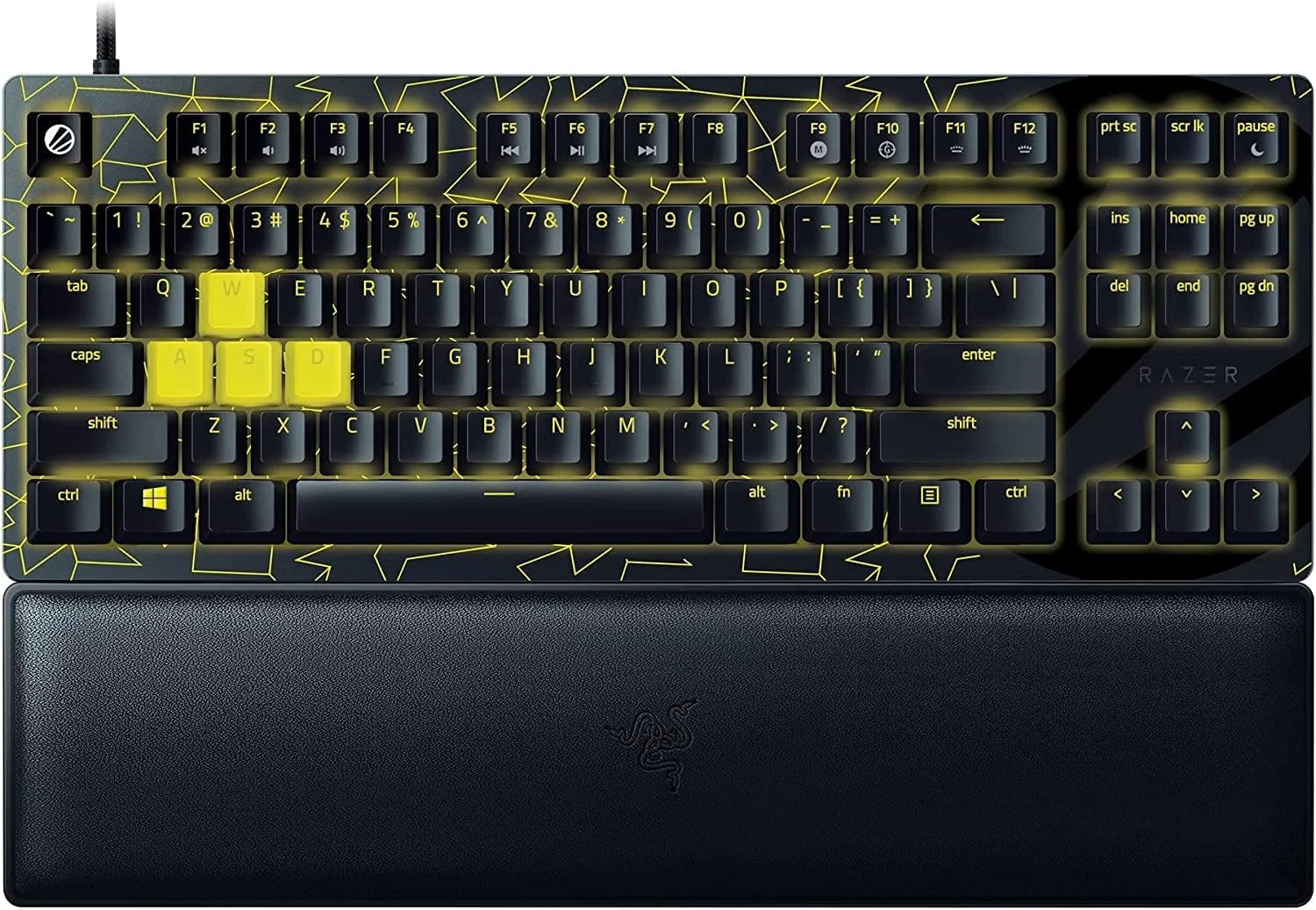 کیبورد گیمینگ بدون کلید Razer Huntsman V2 TKL با سوییچ‌های اپتیکال خطی سریع نسل 2، دارای صدا خفه کن و نرخ نظرسنجی 8000 هرتز، مشکی، RZ03-03941700-R3M1