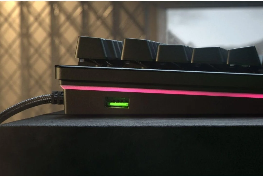 کیبورد گیمینگ آنالوگ Razer Huntsman V2: سوییچ های اپتیکال - نورپردازی Chroma RGB، استراحتگاه مچی مغناطیسی نرم، کلیدهای اختصاصی رسانه و دکمه تنظیم صدا، مشکی کلاسیک