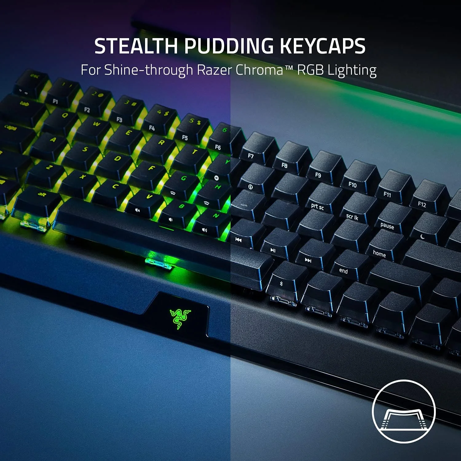 کیبورد گیمینگ 65% بی سیم Razer BlackWidow V4 Mini HyperSpeed با قابلیت تعویض سوییچ: HyperSpeed Wireless & Bluetooth 5.0 - سوییچ های نارنجی لمسی و بی صدا - کلیدهای Phantom Pudding - باتری 200 ساعته