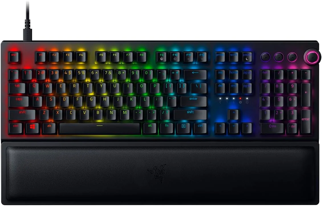 کیبورد گیمینگ بی‌سیم Razer BlackWidow V3 Pro: سوییچ‌های مکانیکی زرد، خطی و بی‌صدا، نورپردازی Chroma RGB - مشکی کلاسیک