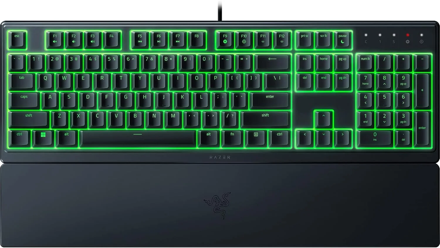 کیبورد گیمینگ ریزر Ornata V3 X با نورپردازی Razer Chroma RGB (سوییچ ممبرین هیبریدی، استراحتگاه مچ ارگونومیک) طرح ES | مشکی