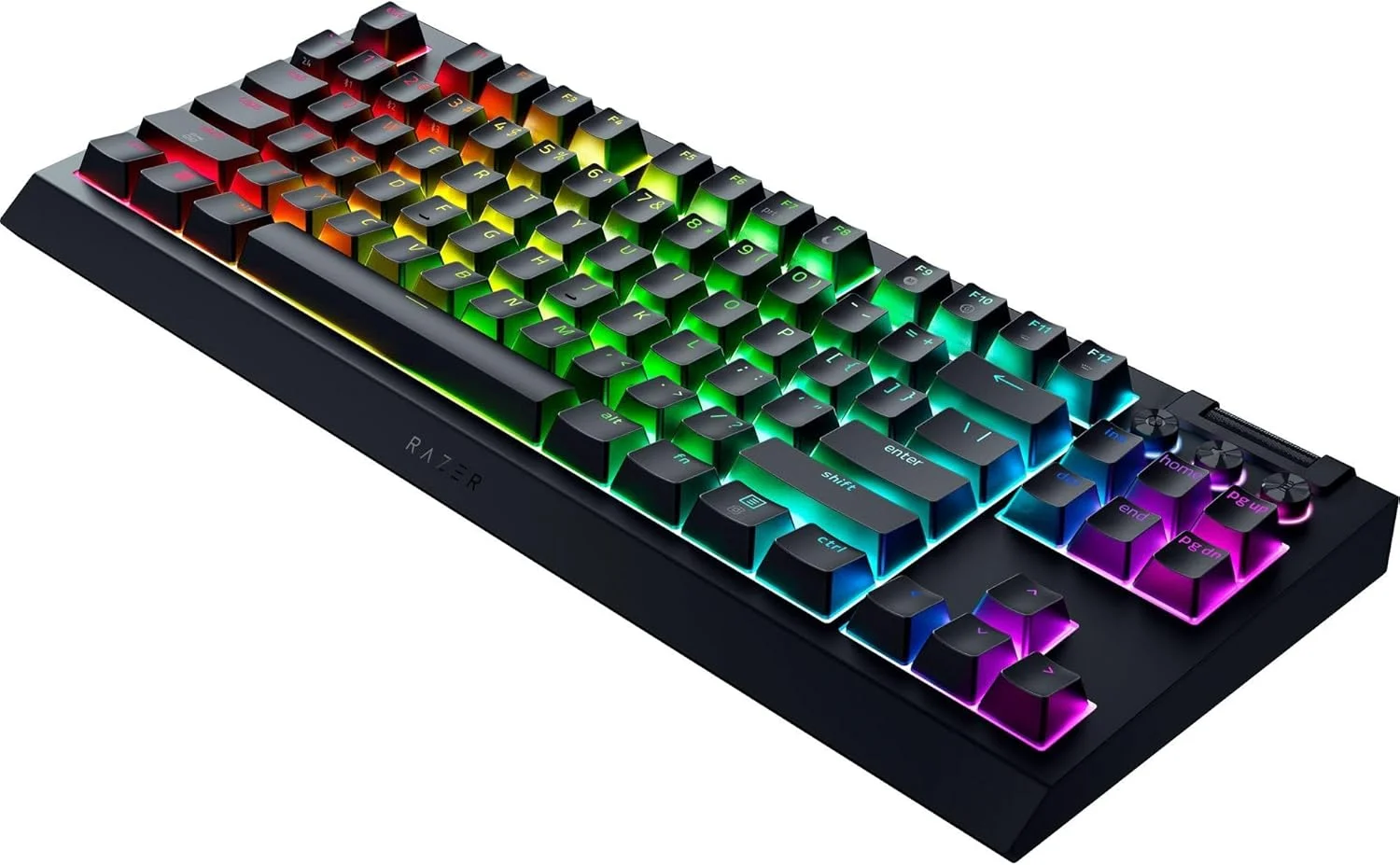 کیبورد گیمینگ بیسیم و هات سواپ ریزر BlackWidow V4 TKL HyperSpeed: سوییچهای نارنجی لمسی - بیسیم و بلوتوث - غلطک چند منظوره و دکمههای کنترلی - Chroma RGB - عمر باتری طولانی کیبورد گیمینگ بیسیم و هات سواپ ریزر BlackWidow V4 TKL HyperSpeed: سوییچهای نارنجی لمسی - بیسیم و بلوتوث - غلطک چند منظوره و دکمههای کنترلی - Chroma RGB - عمر باتری طولانی