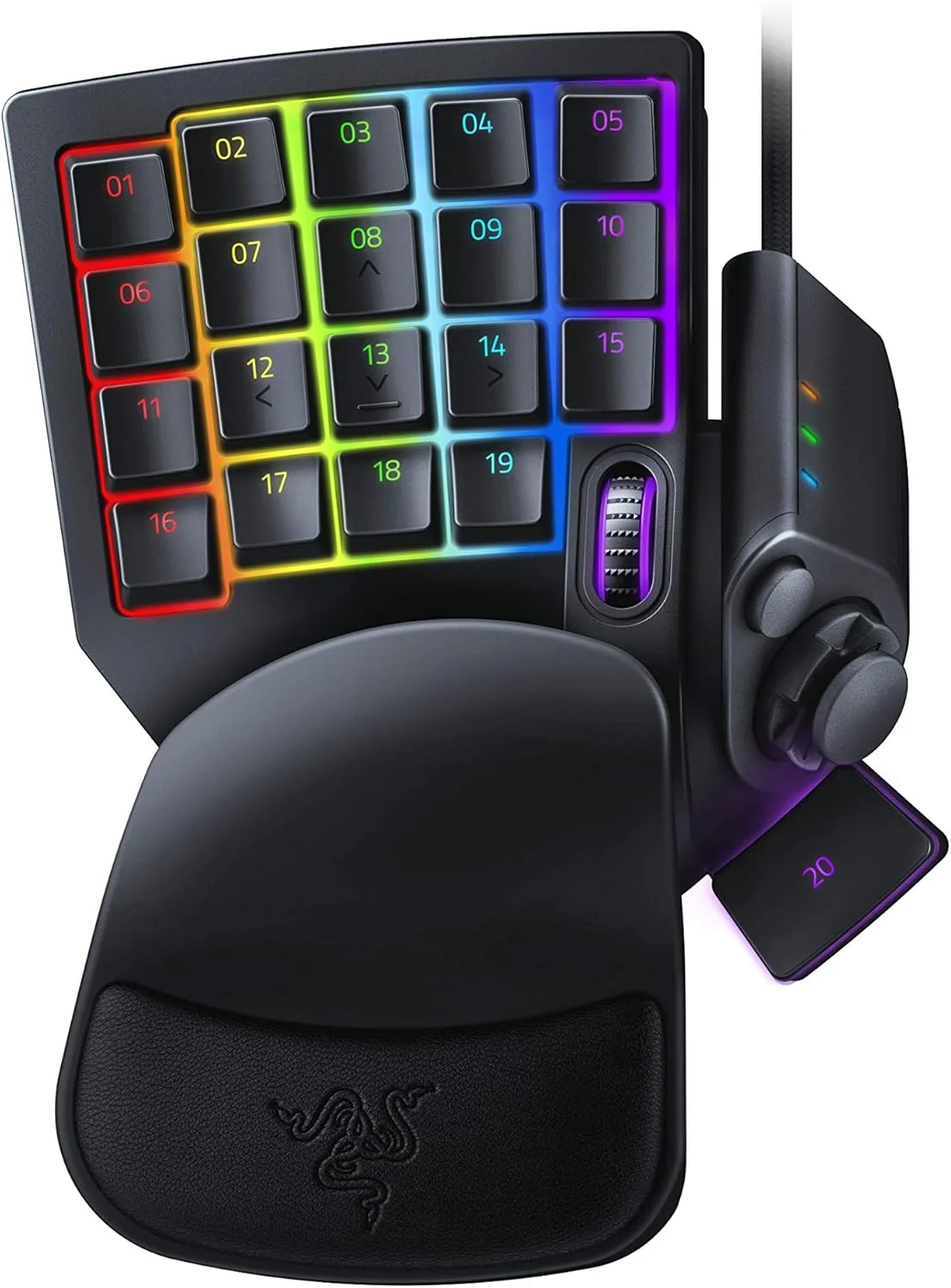 صفحه کلید گیمینگ Razer Tartarus Pro - سوییچ آنالوگ-اپتیکال، 32 کلید قابل برنامه ریزی، نورپردازی Chroma RGB، قابلیت ماکروی قابل برنامه ریزی - مشکی