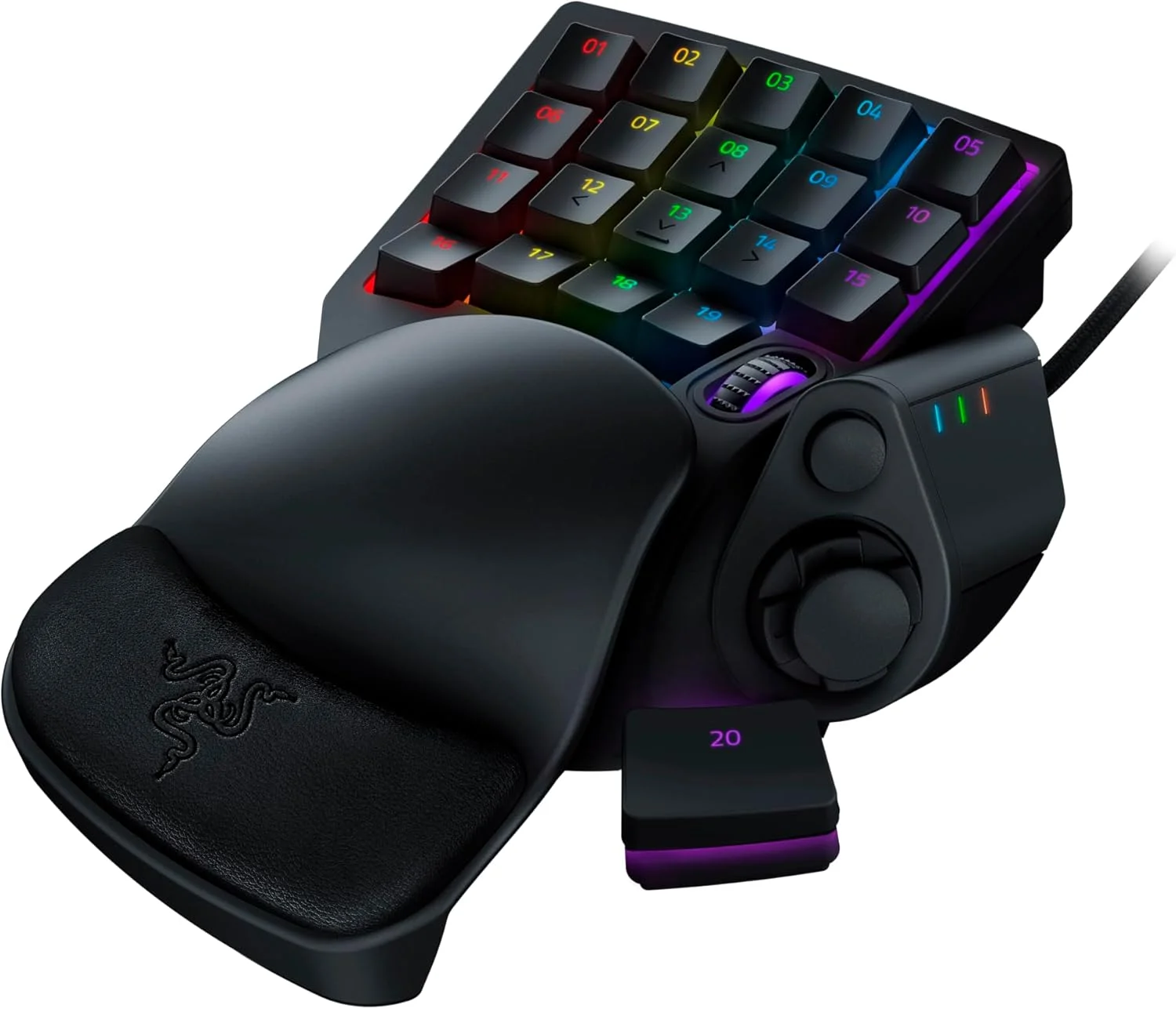 صفحه کلید گیمینگ Razer Tartarus Pro - سوییچ آنالوگ-اپتیکال، 32 کلید قابل برنامه ریزی، نورپردازی Chroma RGB، قابلیت ماکروی قابل برنامه ریزی - مشکی