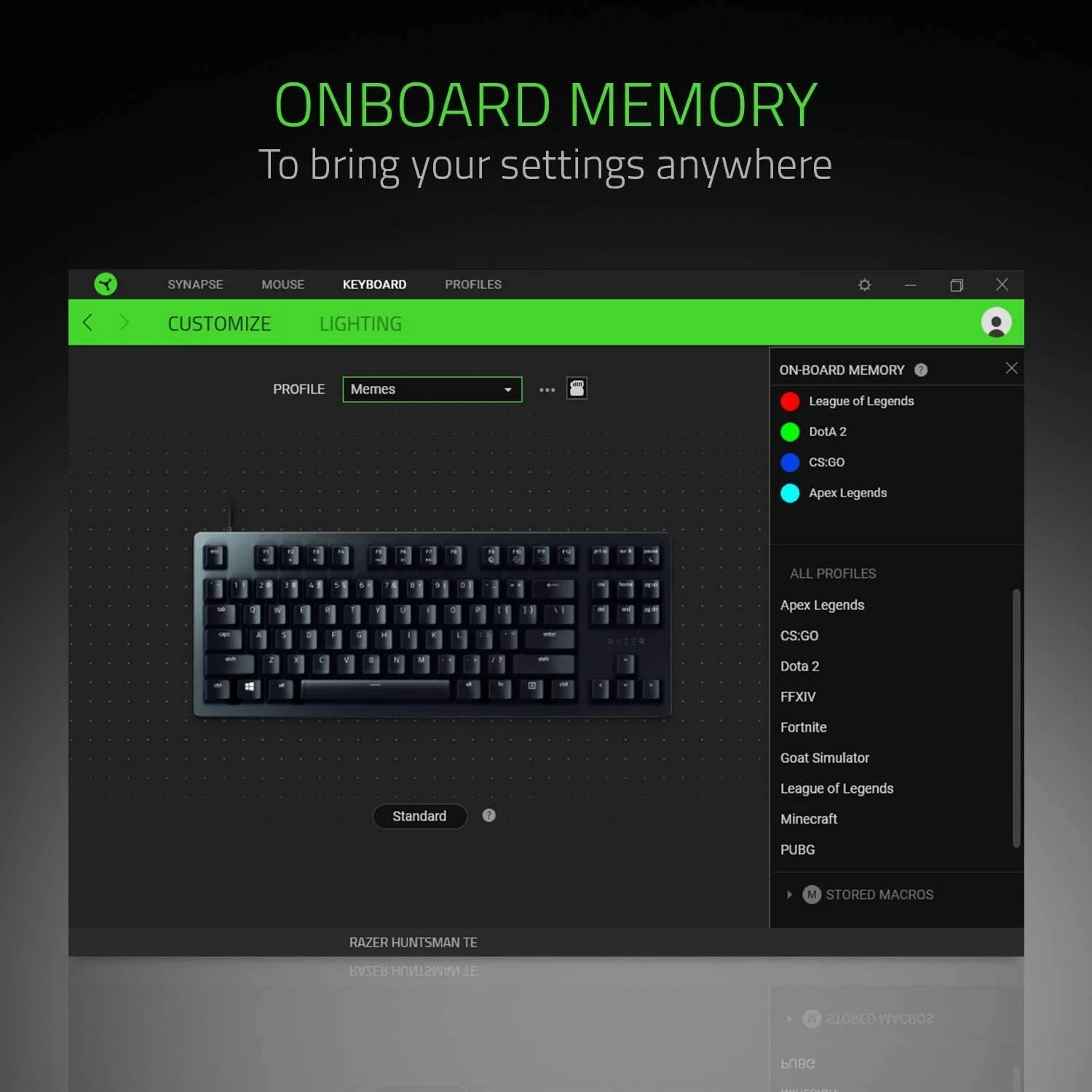 کیبورد گیمینگ اپتیکال Razer Huntsman Tournament Edition - طرح بندی بین المللی ایالات متحده (ISO)
