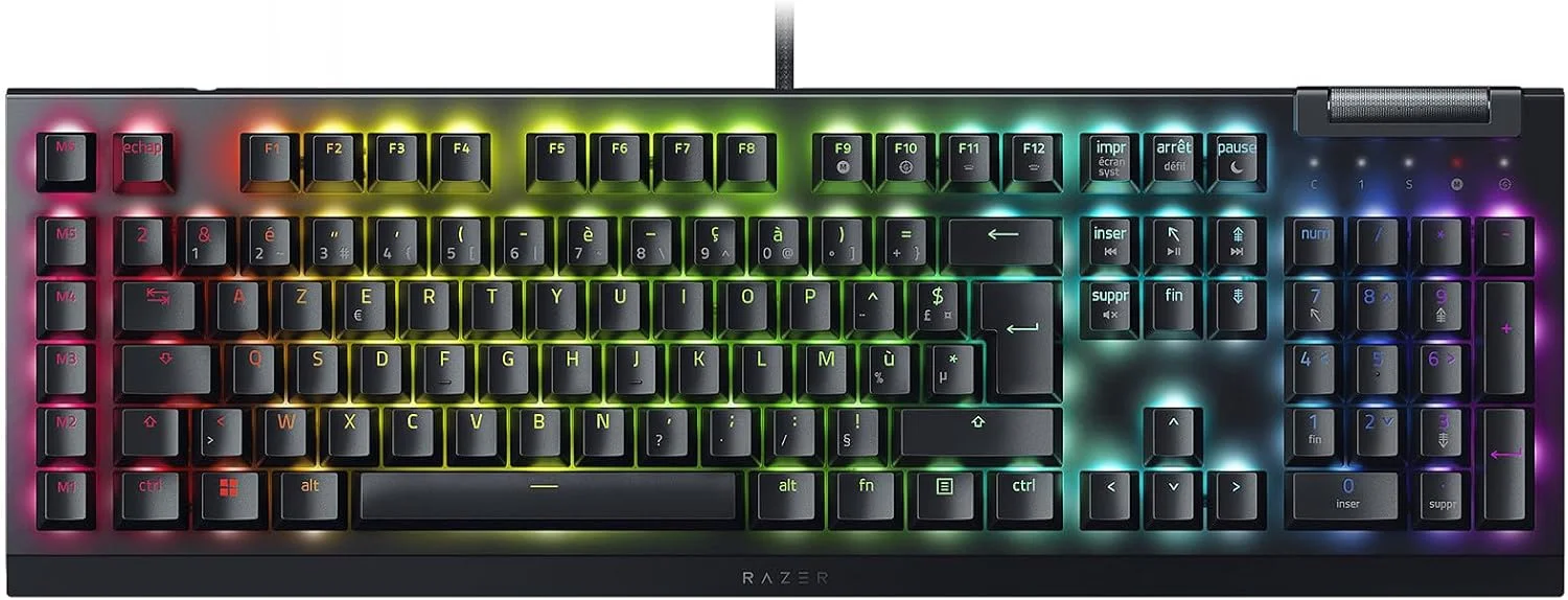 کیبورد گیمینگ مکانیکی Razer BlackWidow V4 X - Chroma RGB (سوییچ‌های مکانیکی سبز، 6 کلید ماکرو اختصاصی، کلیدهای ABS با تزریق دوبل) FR-Layout | مشکی