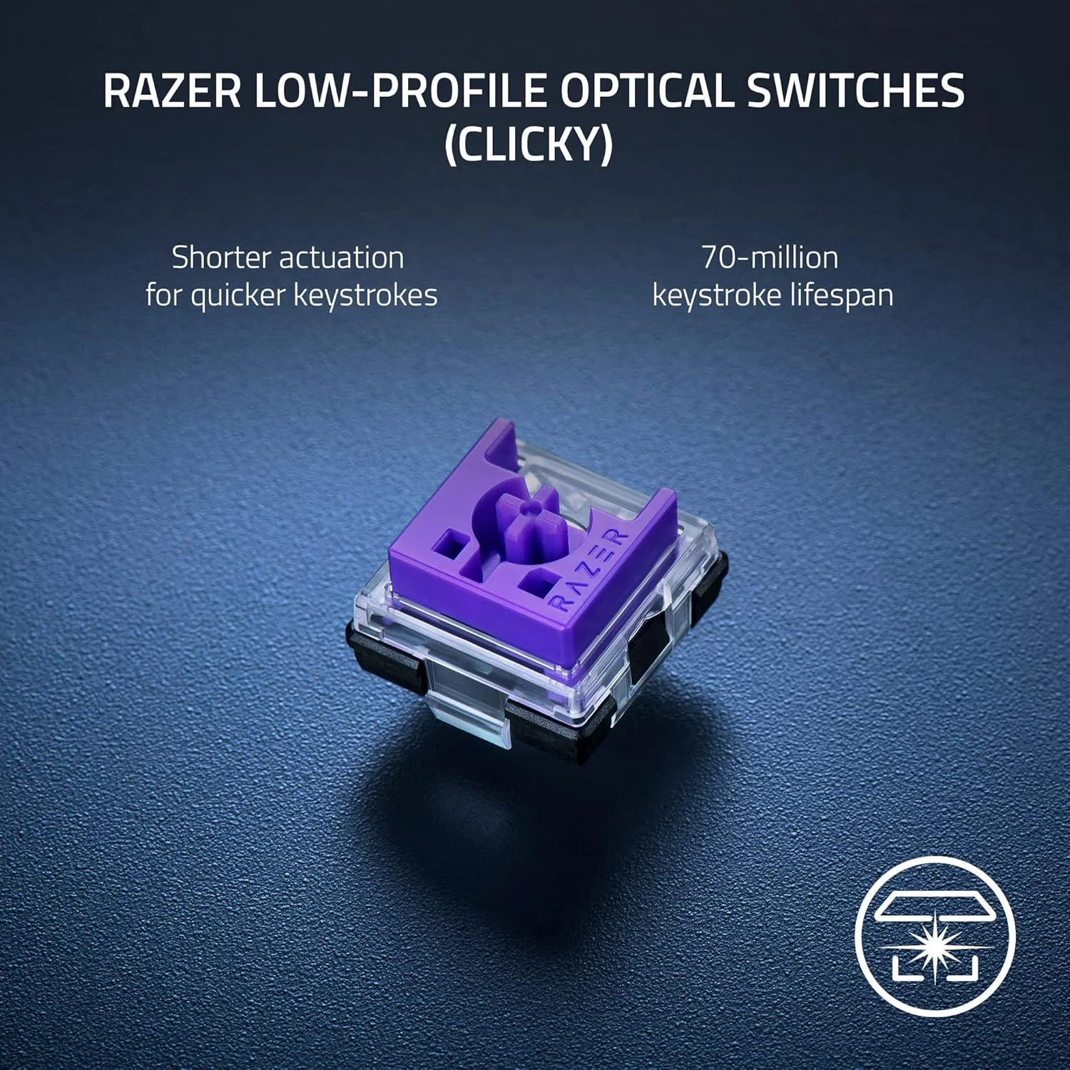 کیبورد گیمینگ بی‌سیم Razer DeathStalker V2 Pro: سوییچ‌های اپتیکال کم‌ارتفاع - کلیکی بنفش - بی‌سیم HyperSpeed و بلوتوث 5.0 - تا 200 ساعت عمر باتری - کلیدهای با روکش فوق‌العاده بادوام - RGB - سفید