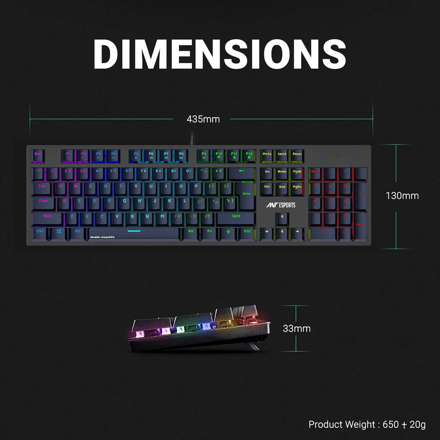 کیبورد گیمینگ مکانیکی سیم دار RGB Razer Ant Esports MK3400 V3 Pro نسخه World of Warship (مشکی)