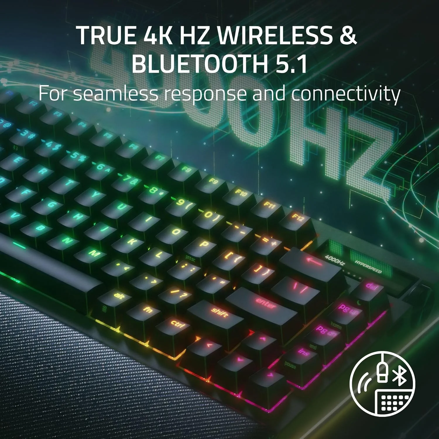 کیبورد گیمینگ بیسیم 75% Razer BlackWidow V4 Pro: نمایشگر OLED - بیسیم 4K Hz واقعی - بلوتوث - قابلیت تعویض سریع سوییچ - سوییچهای نارنجی لمسی - دکمه چرخشی - Snap Tap - Chroma RGB - استراحتگاه مچ دست کیبورد گیمینگ بیسیم 75% Razer BlackWidow V4 Pro: نمایشگر OLED - بیسیم 4K Hz واقعی - بلوتوث - قابلیت تعویض سریع سوییچ - سوییچهای نارنجی لمسی - دکمه چرخشی - Snap Tap - Chroma RGB - استراحتگاه مچ دست