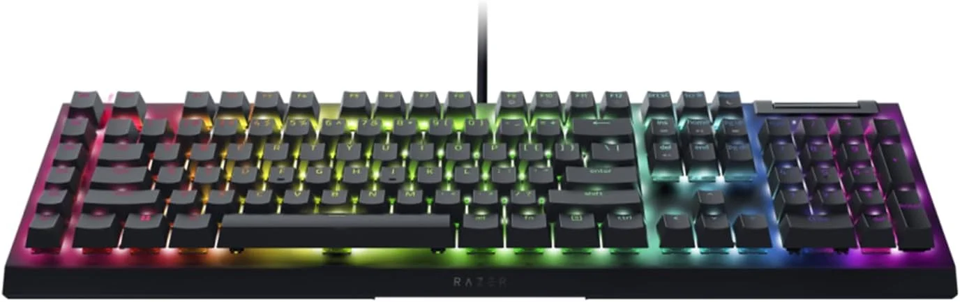 کیبورد گیمینگ مکانیکی Razer BlackWidow V4 X - سوییچ زرد - 6 کلید ماکرو اختصاصی - غلطک چند منظوره و کلیدهای رسانه ای ثانویه - Chroma RGB - مشکی - RZ03-04701800-R3M1 کیبورد گیمینگ مکانیکی Razer BlackWidow V4 X - سوییچ زرد - 6 کلید ماکرو اختصاصی - غلطک چند منظوره و کلیدهای رسانه ای ثانویه - Chroma RGB - مشکی - RZ03-04701800-R3M1
