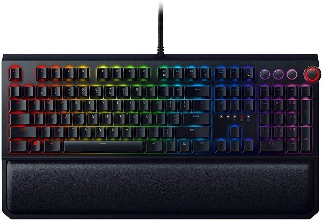 Razer BlackWidow Elite Mechanical Gaming Keyboard: Green Mechanical Switches - Tactile & Clicky - Chroma RGB Lighting - Magnetic Wrist Rest - Dedicated Media Keys & Dial - USB Passthrough