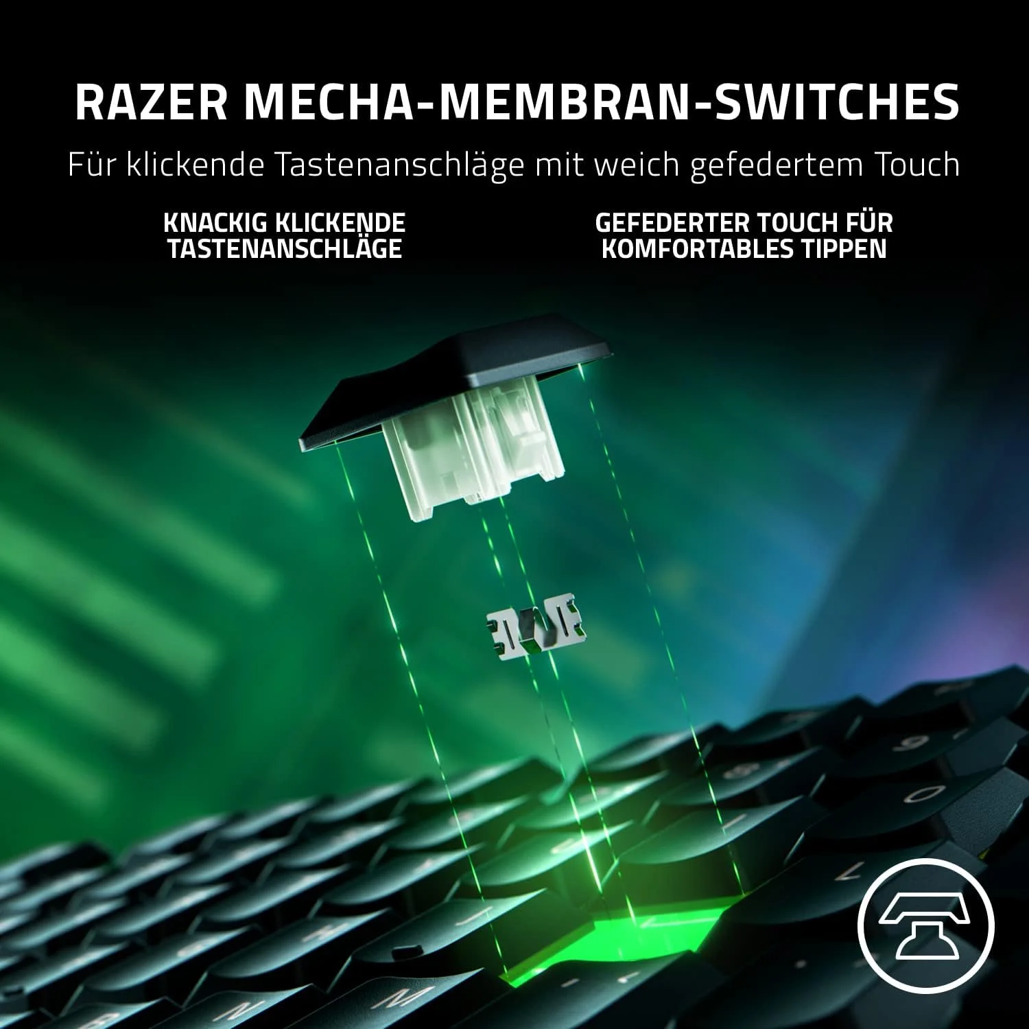 Razer Ornata V3 - Flat Mecha Membrane Keyboard with Razer Chroma RGB (Media Keys, Fully Programmable) QWERTZ | DE Layout, Black
