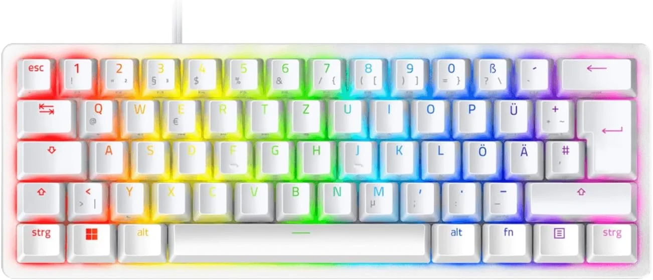 صفحه کلید گیمینگ اپتیکال 60% Razer Huntsman Mini Mercury (سوییچ قرمز خطی)