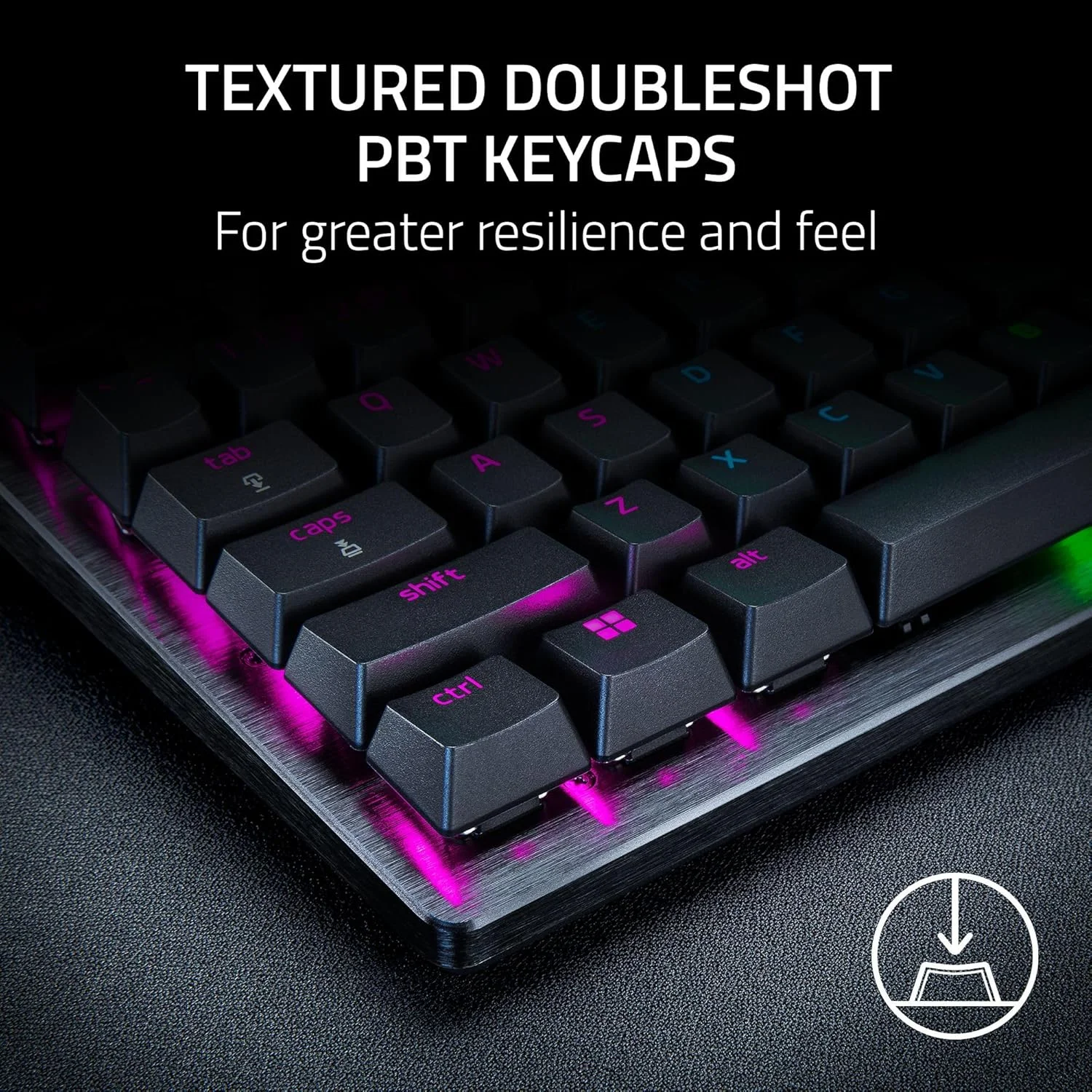 کیبورد گیمینگ Razer Huntsman V3 Pro Esports: سوییچ های اپتیکال آنالوگ با Rapid Trigger و Actuation قابل تنظیم - کلیدهای مدیا و دکمه چرخشی - کلیدهای PBT دابل شات - صفحه رویی آلومینیومی - استراحتگاه مچ دست