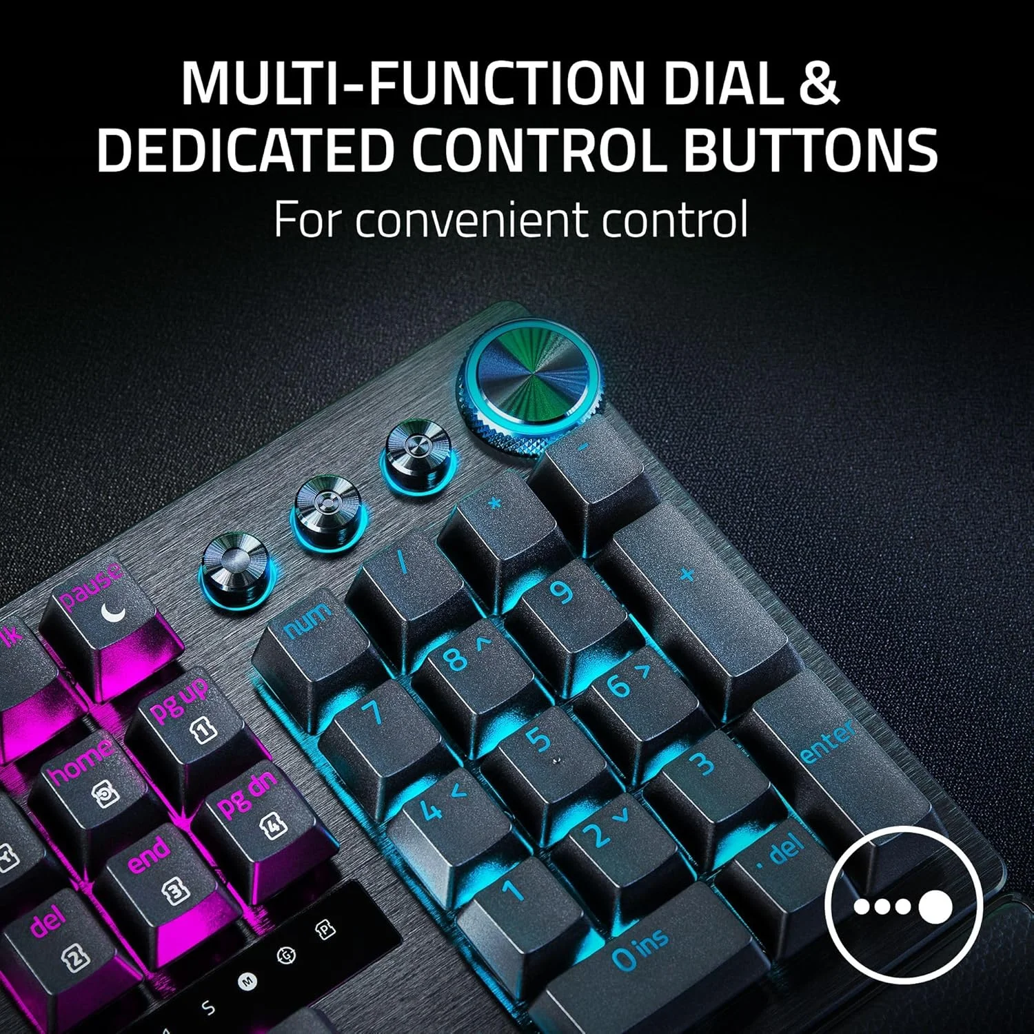 کیبورد گیمینگ Razer Huntsman V3 Pro Esports: سوییچ های اپتیکال آنالوگ با Rapid Trigger و Actuation قابل تنظیم - کلیدهای مدیا و دکمه چرخشی - کلیدهای PBT دابل شات - صفحه رویی آلومینیومی - استراحتگاه مچ دست