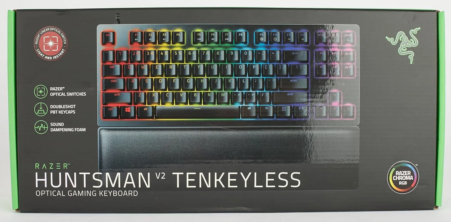 صفحه کلید گیمینگ اپتیکال Razer Huntsman V2 Tenkeyless (سوییچ قرمز) - (کلیدهای PBT دابل شات، کابل USB Type C جداشدنی، استراحتگاه مچ ارگونومیک) طرح فرانسوی | مشکی صفحه کلید گیمینگ اپتیکال Razer Huntsman V2 Tenkeyless (سوییچ قرمز) - (کلیدهای PBT دابل شات، کابل USB Type C جداشدنی، استراحتگاه مچ ارگونومیک) طرح فرانسوی | مشکی