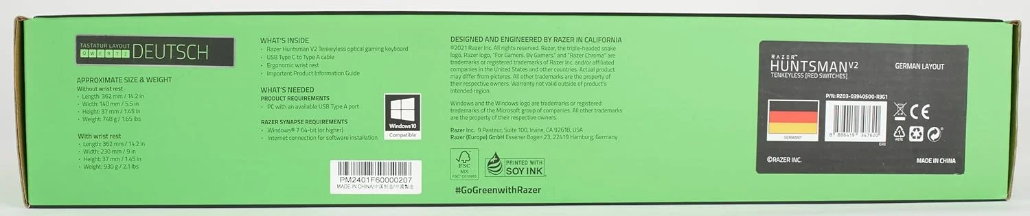 صفحه کلید گیمینگ اپتیکال Razer Huntsman V2 Tenkeyless (سوییچ قرمز) - (کلیدهای PBT دابل شات، کابل USB Type C جداشدنی، استراحتگاه مچ ارگونومیک) طرح فرانسوی | مشکی صفحه کلید گیمینگ اپتیکال Razer Huntsman V2 Tenkeyless (سوییچ قرمز) - (کلیدهای PBT دابل شات، کابل USB Type C جداشدنی، استراحتگاه مچ ارگونومیک) طرح فرانسوی | مشکی