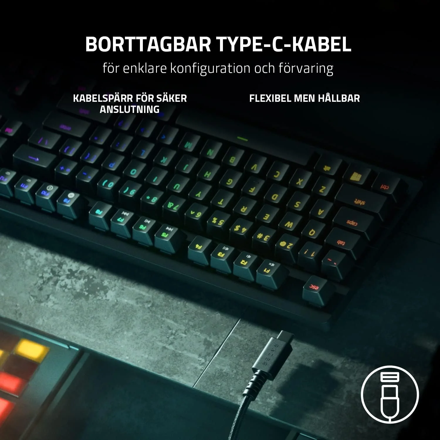 صفحه کلید گیمینگ Razer Huntsman V2 Tenkeyless با کلید بنفش - طرح بندی نوردیک صفحه کلید گیمینگ Razer Huntsman V2 Tenkeyless با کلید بنفش - طرح بندی نوردیک
