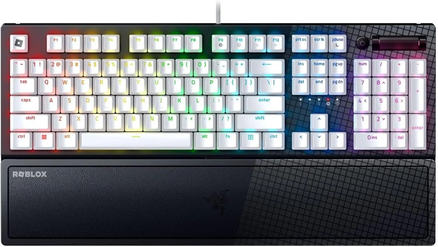 کیبورد گیمینگ مکانیکی Razer BlackWidow V3: سوییچ‌های مکانیکی سبز - لمسی و کلیکی - نورپردازی Chroma RGB - کلیدهای ABS با پوشش UV - ماکروهای قابل برنامه ریزی - نسخه Roblox