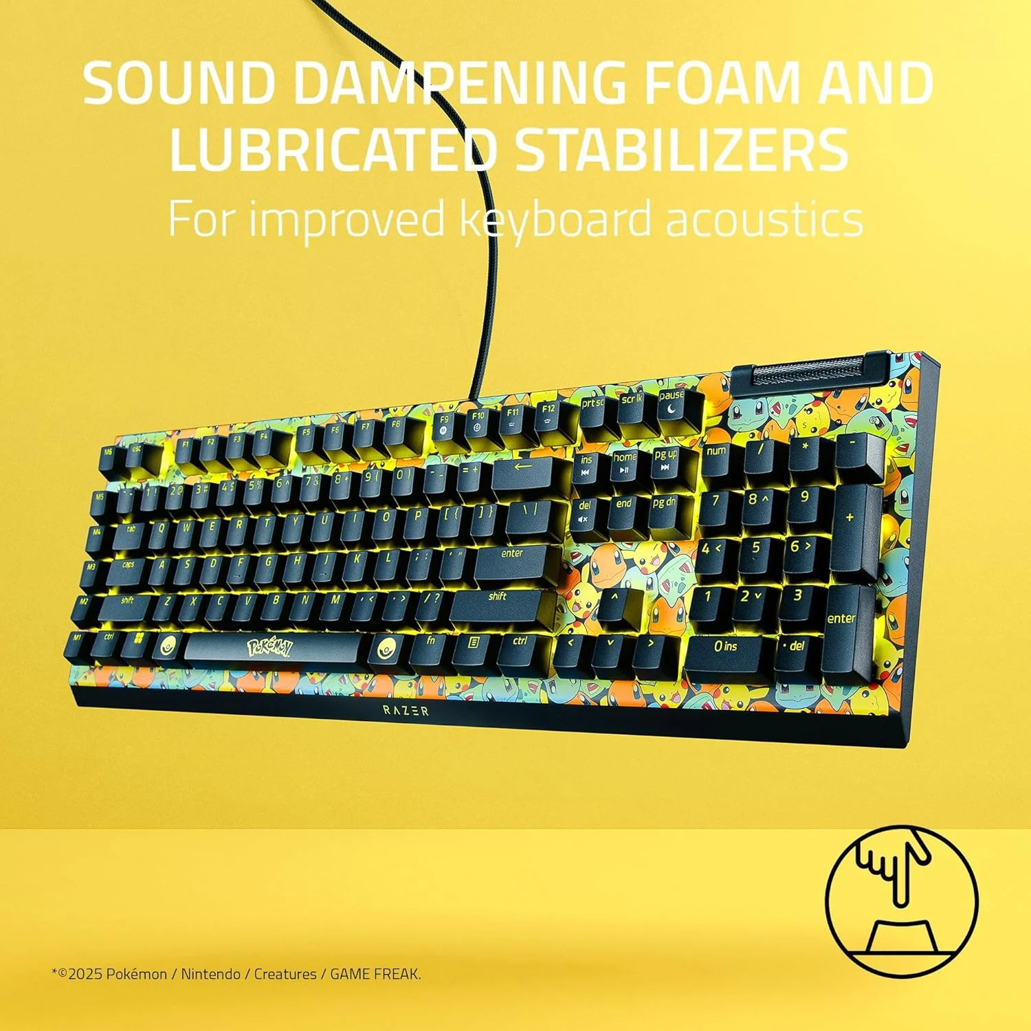 Razer Blackwidow V4 X Pokemon Kanto Beginners Edition