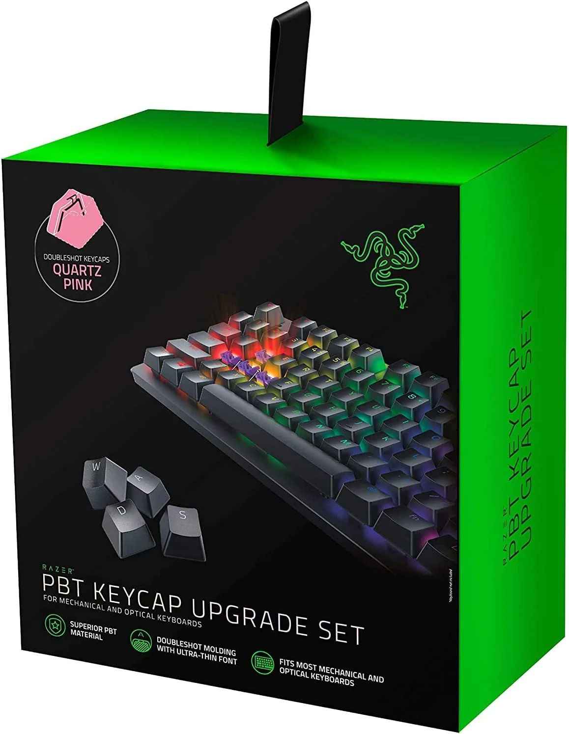 ست ارتقاء کلیدهای PBT Razer Doubleshot برای کیبوردهای مکانیکی و اپتیکال - صورتی کوارتز