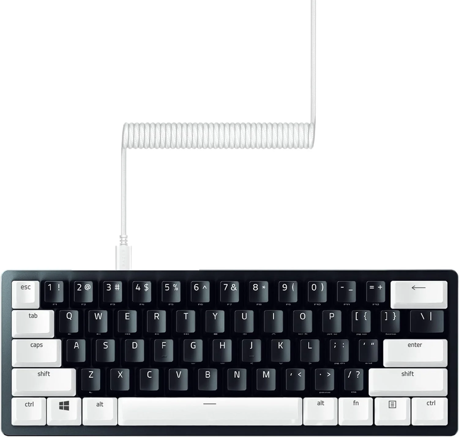 ست ارتقاء کلیدهای PBT و کابل فنری Razer: PBT بادوام با قالب‌گیری دوبل - سازگاری جهانی - ابزار حذف کلید و تثبیت‌کننده‌ها - طراحی تاکتیکی فنری - کابل فیبر بافته شده - سفید نقره‌ای