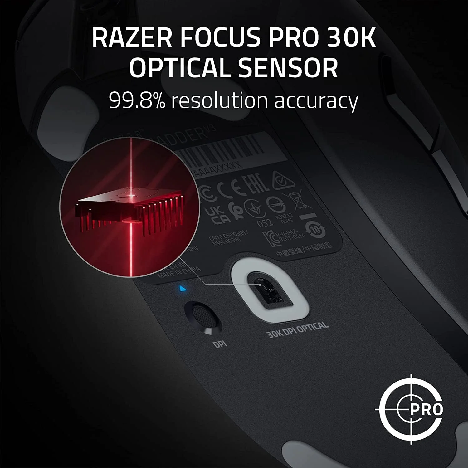 موس گیمینگ سیمی Razer DeathAdder V3: فوق العاده سبک 59 گرمی - حسگر اپتیکال Focus Pro 30K - سوییچ های اپتیکال سریع نسل 3 - هایپر پولینگ 8K هرتز - 6 دکمه قابل برنامه ریزی - مشکی موس گیمینگ سیمی Razer DeathAdder V3: فوق العاده سبک 59 گرمی - حسگر اپتیکال Focus Pro 30K - سوییچ های اپتیکال سریع نسل 3 - هایپر پولینگ 8K هرتز - 6 دکمه قابل برنامه ریزی - مشکی