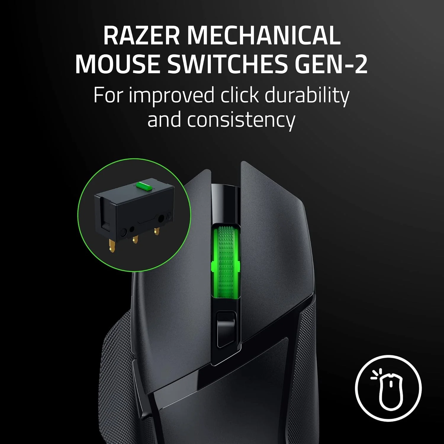 موس گیمینگ بی‌سیم قابل تنظیم Razer Basilisk V3 X HyperSpeed: سوییچ‌های مکانیکی نسل 2 - حسگر اپتیکال پیشرفته 18K - Chroma RGB - 9 کنترل قابل برنامه‌ریزی - باتری 535 ساعته - مشکی کلاسیک