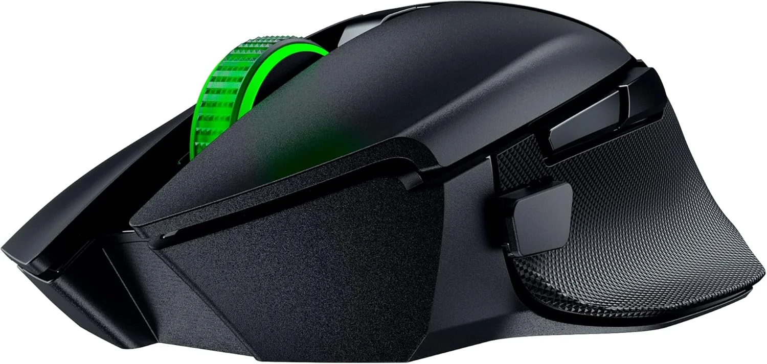 موس گیمینگ بی‌سیم قابل تنظیم Razer Basilisk V3 X HyperSpeed: سوییچ‌های مکانیکی نسل 2 - حسگر اپتیکال پیشرفته 18K - Chroma RGB - 9 کنترل قابل برنامه‌ریزی - باتری 535 ساعته - مشکی کلاسیک
