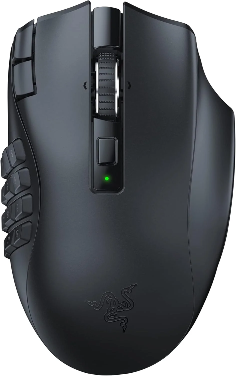 ماوس گیمینگ بی‌سیم MMO Razer Naga V2 HyperSpeed: 19 دکمه قابل برنامه‌ریزی - فناوری HyperScroll - حسگر اپتیکال Focus Pro 30K - سوییچ‌های مکانیکی ماوس Gen-2 - عمر باتری تا 400 ساعت