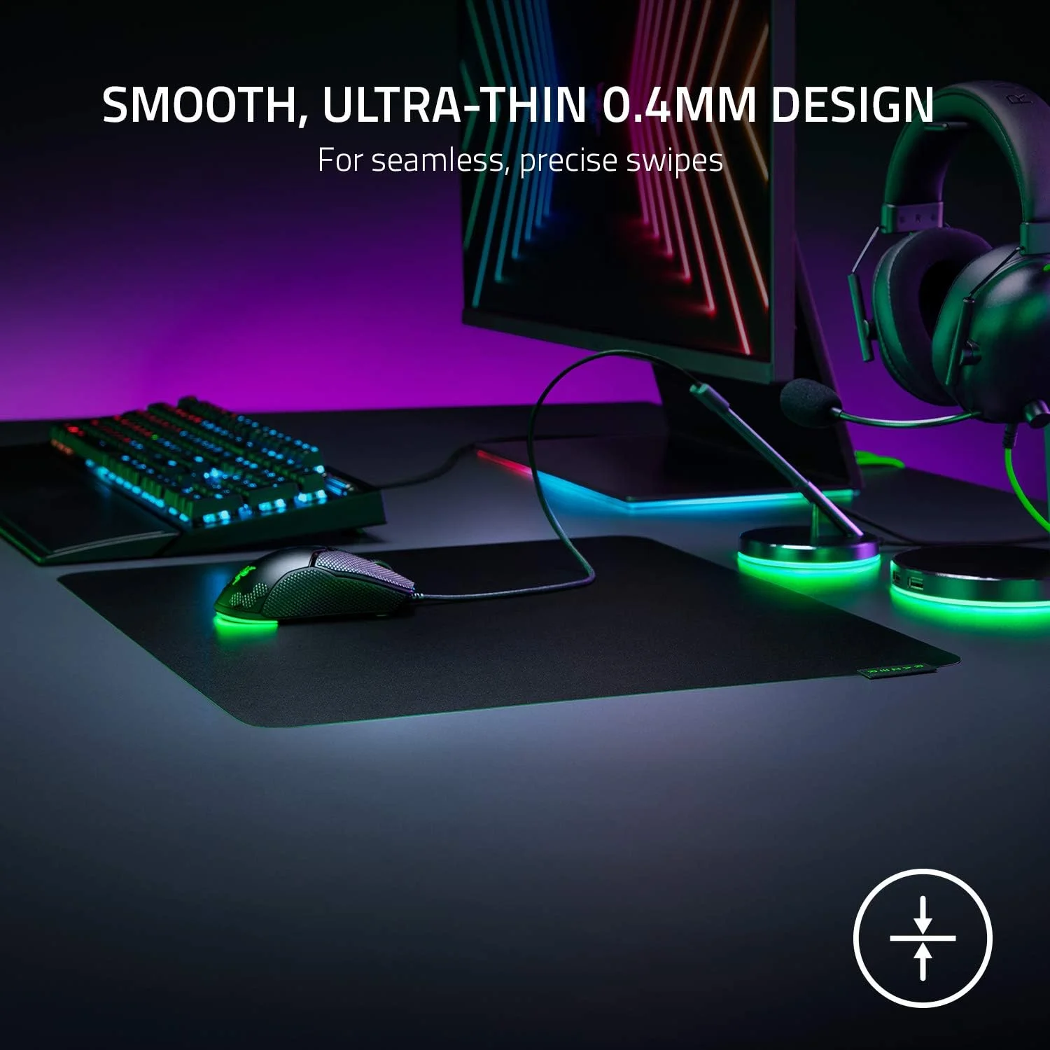 ماوس پد گیمینگ سخت Razer Sphex V3: فرم فاکتور فوق العاده نازک - ساختار پلی کربنات سخت - پایه چسبنده - بزرگ، RZ02-03820200-R3M1