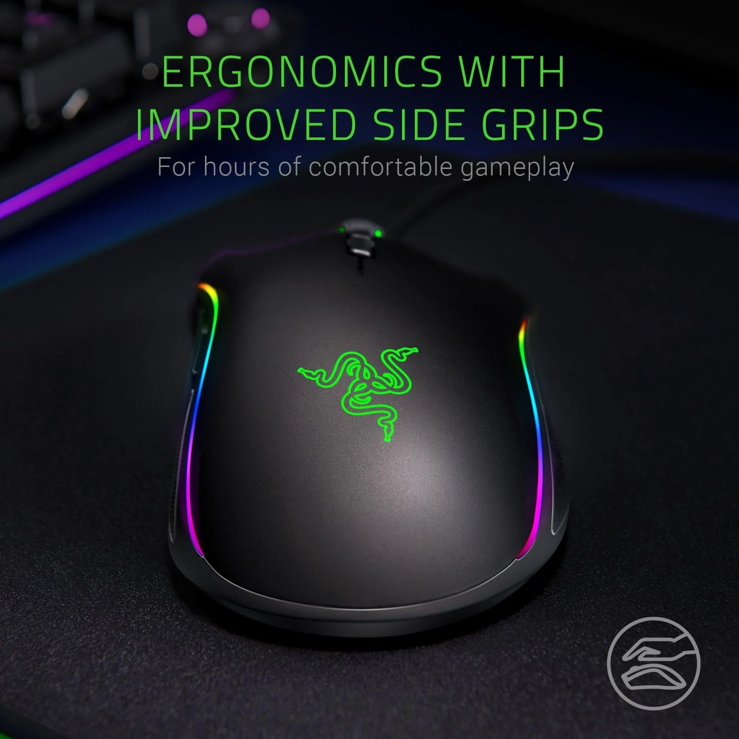 موس گیمینگ سیم دار Razer Mamba Elite: سنسور اپتیکال 16000 DPI - نورپردازی Chroma RGB - 9 دکمه قابل برنامه ریزی - سوئیچ های مکانیکی