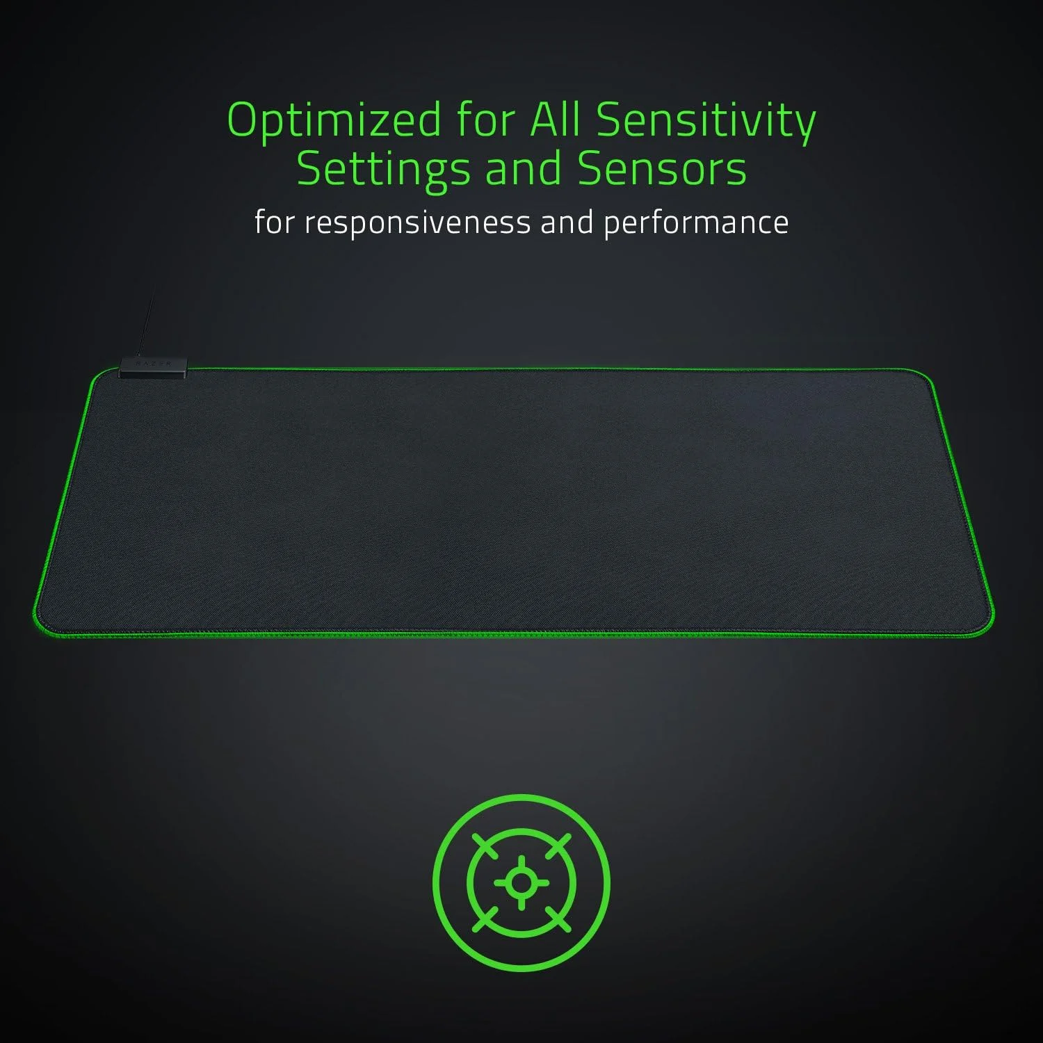 ماوس پد گیمینگ Razer Goliathus Extended Chroma: نورپردازی RGB قابل تنظیم - جنس نرم و پارچه ای، کنترل و سرعت متعادل، پایه لاستیکی ضد لغزش، مشکی کلاسیک