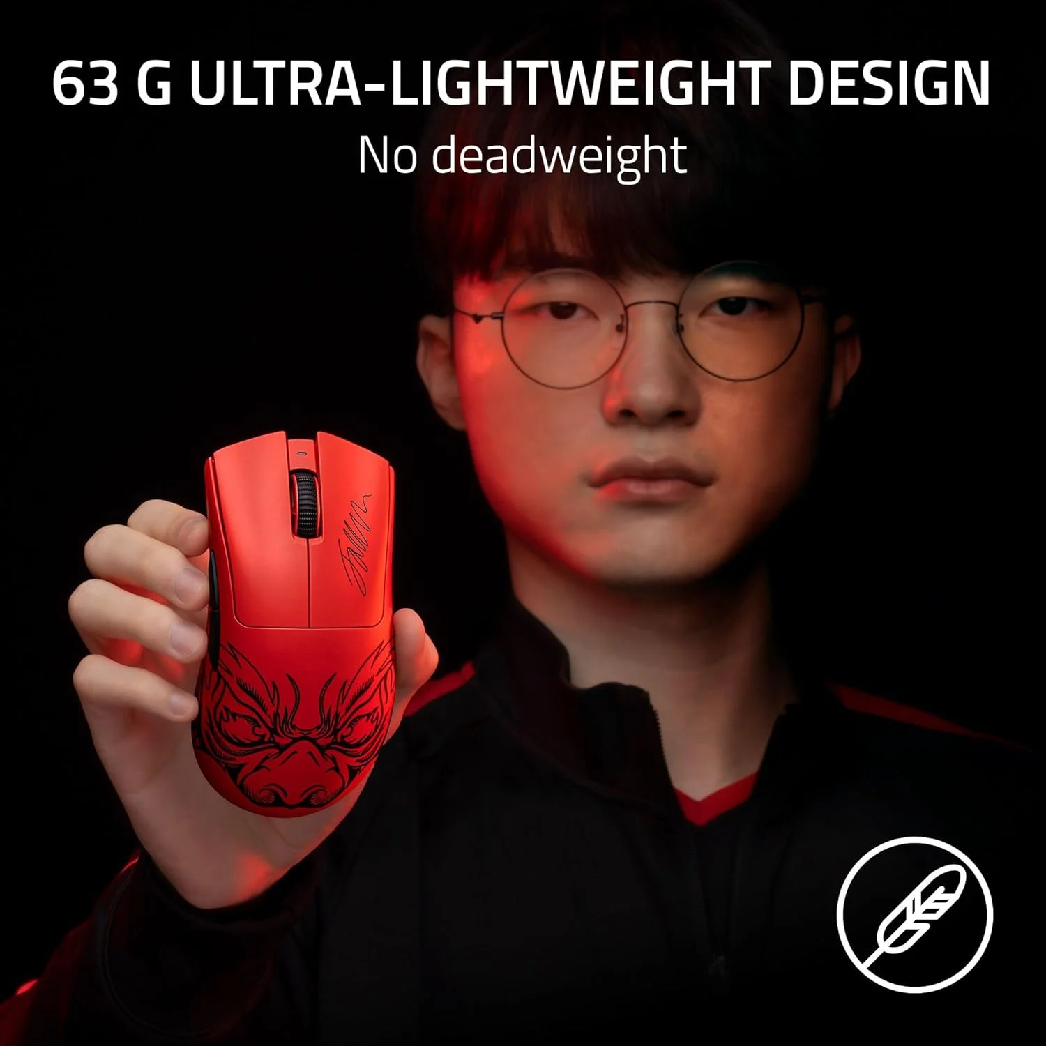 ماوس گیمینگ بی‌سیم Razer DeathAdder V3 Pro: وزن سبک 63 گرم - حسگر اپتیکال Focus Pro 30K - سوییچ‌های اپتیکال نسل 3 - بی‌سیم HyperSpeed - 5 دکمه قابل برنامه‌ریزی - باتری 90 ساعته - نسخه Faker