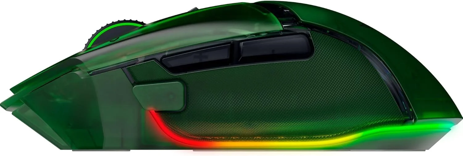 موس گیمینگ بی‌سیم ارگونومیک RGB ریزر Basilisk V3 Pro 35K نسخه Phantom Green