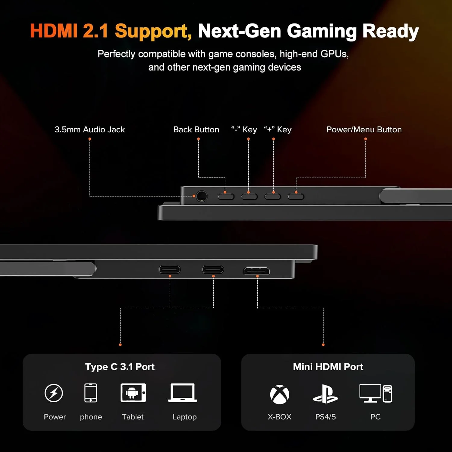 مانیتور گیمینگ قابل حمل UPERFECT 2.5K 240Hz، 16 اینچ 2560x1600 QHD 100% DCI-P3 400 Nits، مانیتور قابل حمل برای لپ تاپ با پایه و VESA، همگام سازی تطبیقی HDMI 2.1 صفحه نمایش خارجی برای کنسول بازی تلفن PC