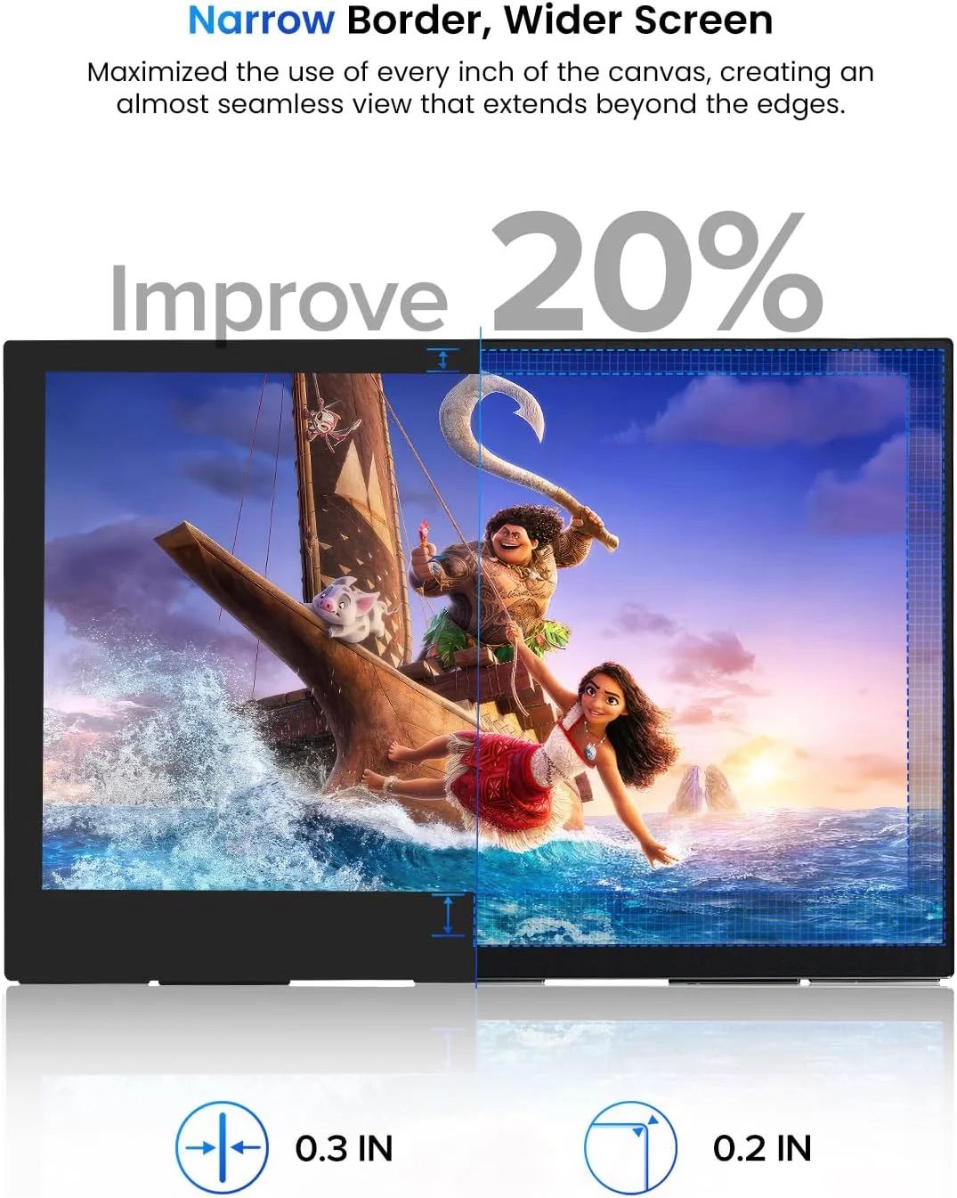 مانیتور قابل حمل UPERFECT، 15.6 اینچ FHD 1080P IPS، مانیتور مسافرتی فوق العاده باریک، صفحه نمایش دوم USB C، مانیتور بازی Plug & Play Mini HDMI Type-C برای لپ تاپ/کامپیوتر/تلفن، VESA و پایه
