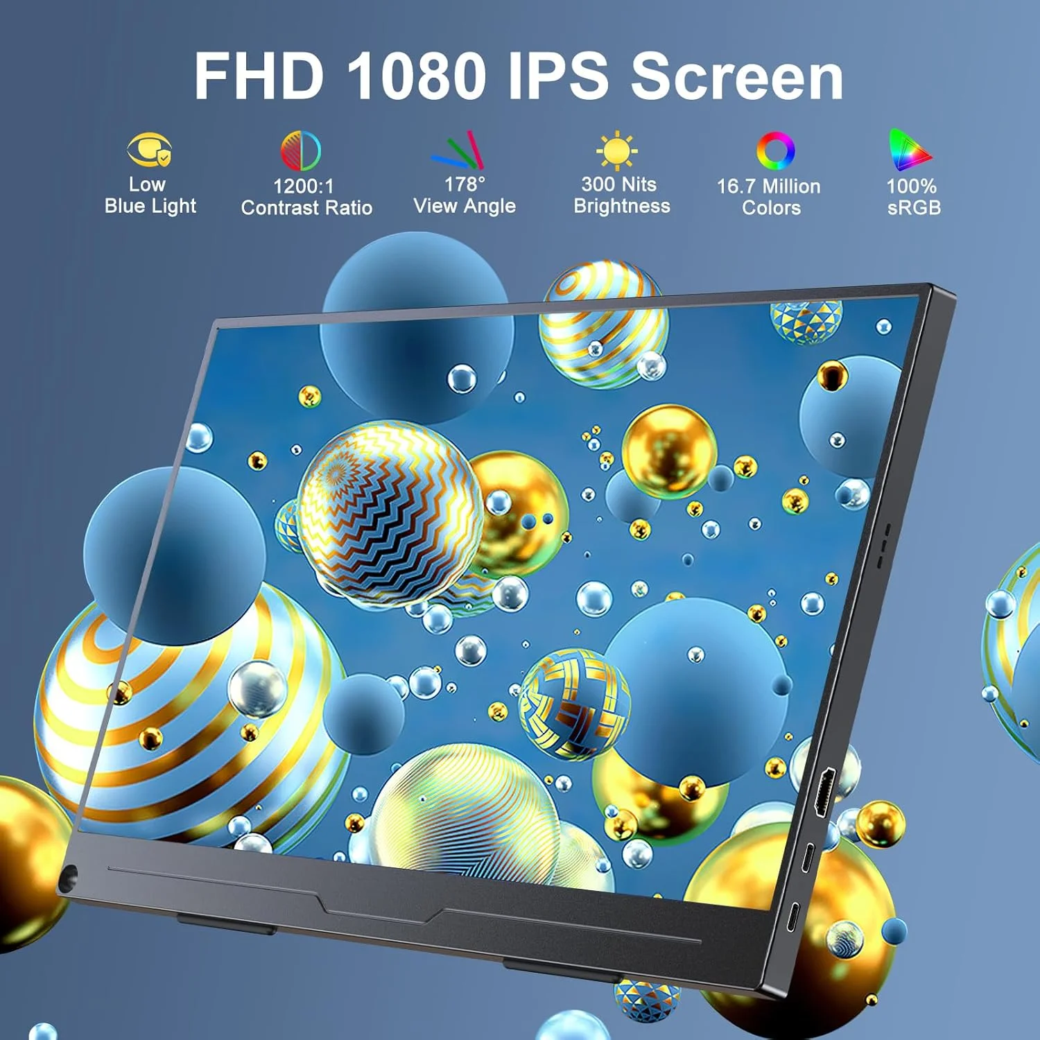 مانیتور پرتابل UPERFECT، مانیتور قابل حمل 15.6 اینچی با رزولوشن 1920x1080 Full HD IPS، دارای اتصال HDMI/Type-C/USB-C برای کامپیوتر، لپ تاپ، PS 3/4/5، Xbo، سوییچ و غیره